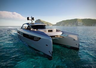 Solsea, a solar hybrid-electric superyacht created in collaboration with the Italian shipyard Rossinavi.