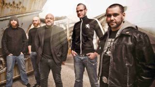 Killswitch Engage posing for a portrait in 2009