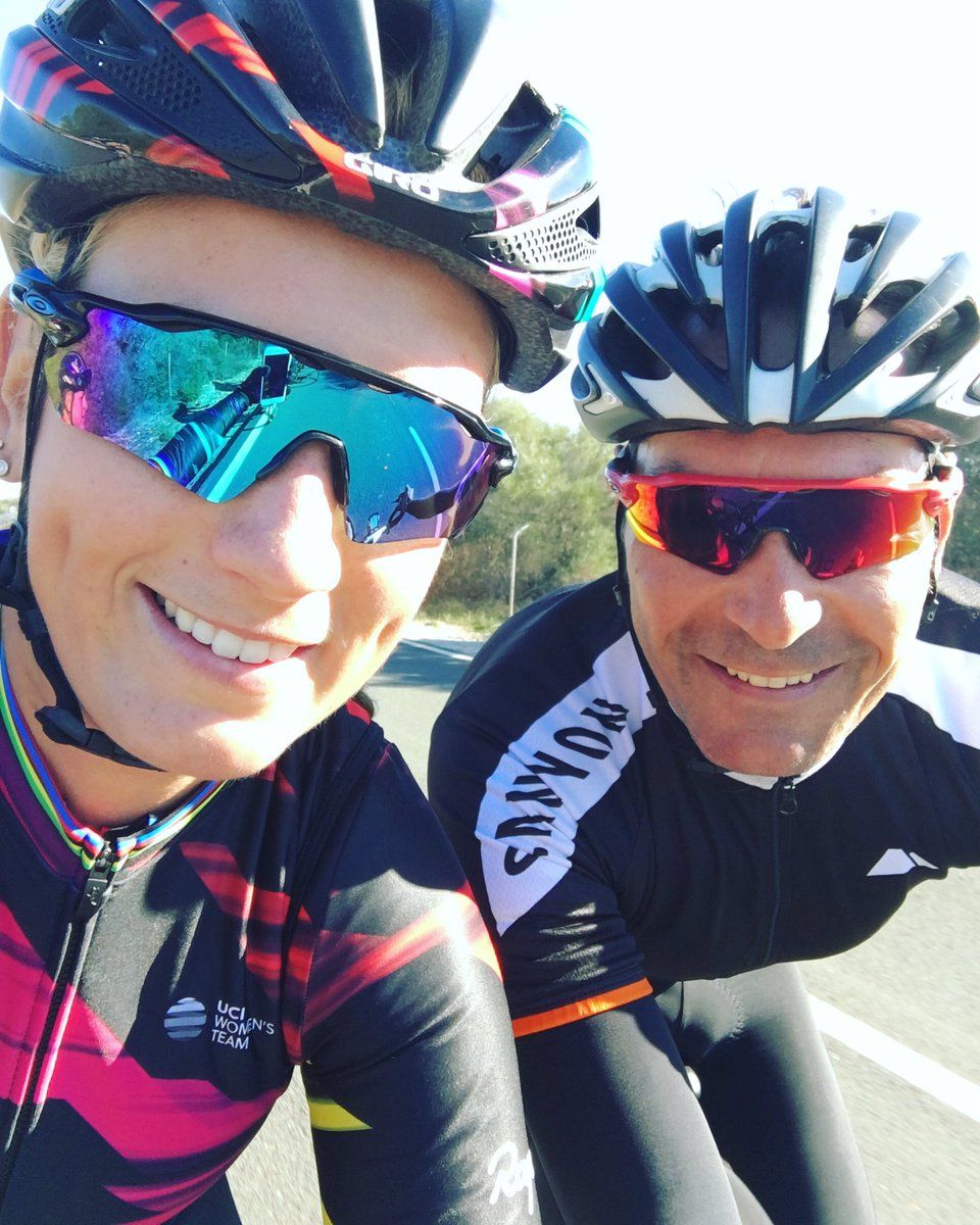 Pauline Ferrand-Prevot riding at the Canyon-Sram winter camp