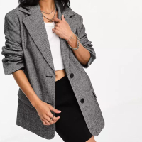 ASOS DESIGN Twill Grandad Oversized Blazer, £60 ($74.55) | ASOS