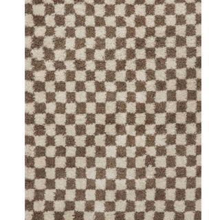 Bettie Retro Checkered Shag Rug