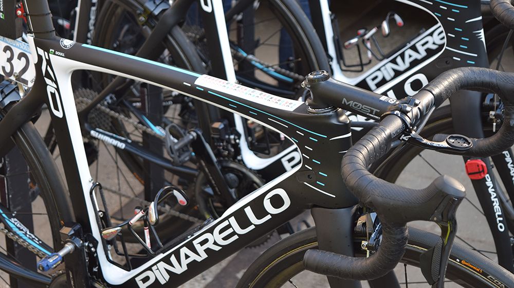 Team Sky's Pinarello's are paired with MOST cockpits for 2018
