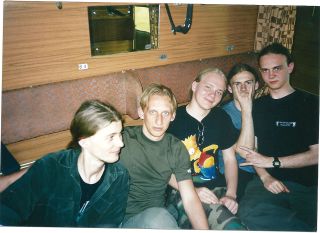 Vogg, Martin, Vitek and Sauron, with their friend Cinek, second left, in 2000, just before their first UK tour