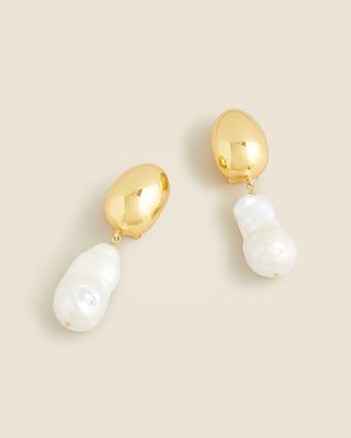 Freshwater Pearl and Gold Earrings