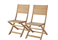GoodHome Kuantan Wooden Foldable Chair, Pack of 2 | £171