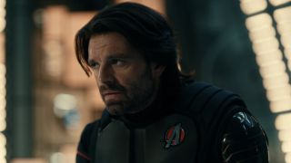 Bucky looking annoyed in his New Avengers uniform during the Thunderbolts* credits scene.