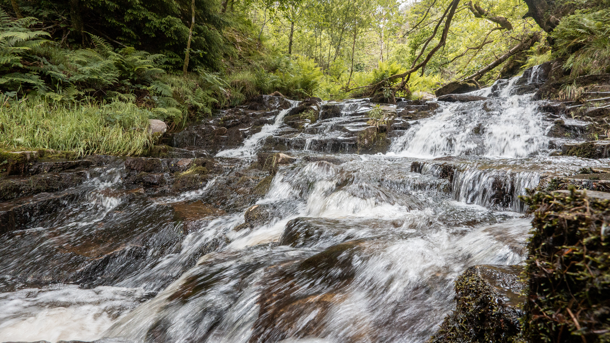 flowing water in a waterfall
