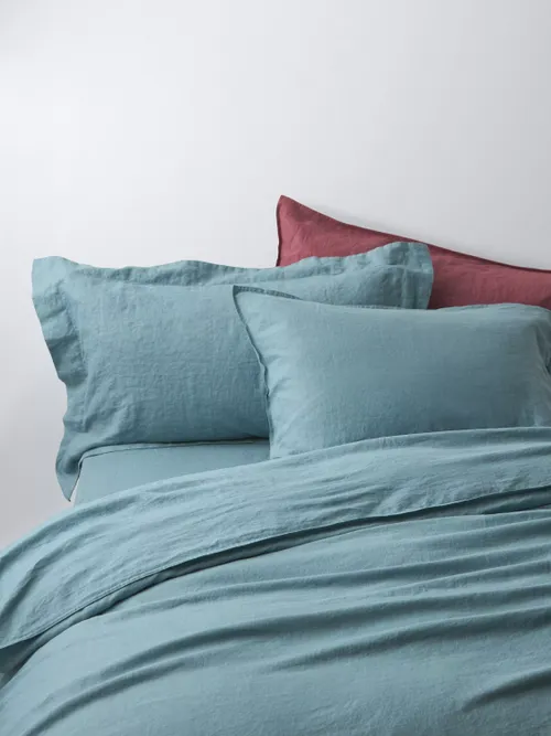 Washed Linen Bedding, Nordic Blue