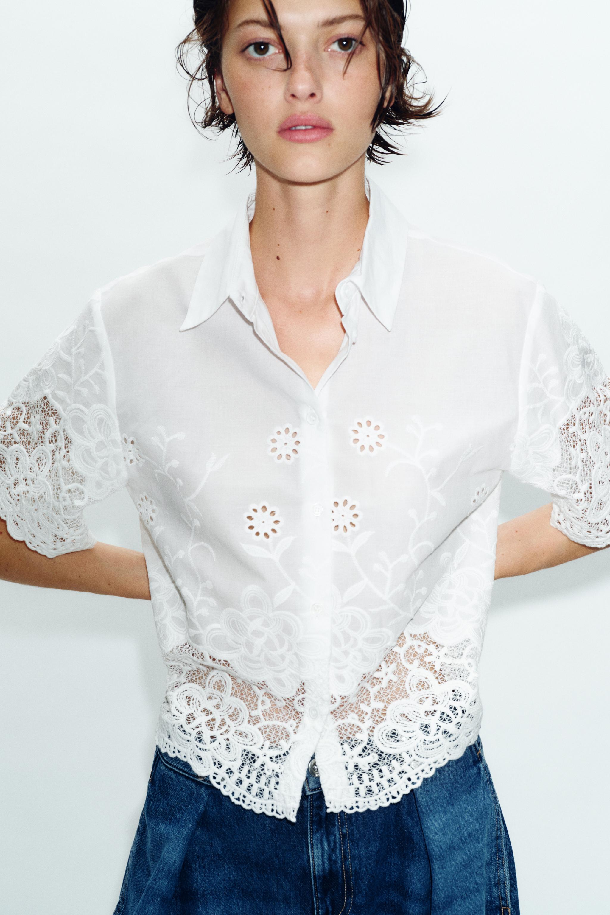 Shirt With Cutwork Embroidery