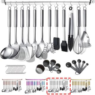 stainless steel silver walmart kitchen utensils set