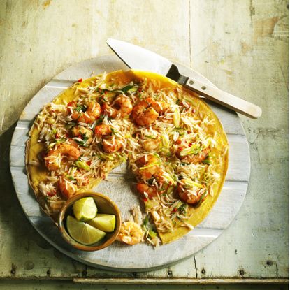Asian prawn and rice omelette