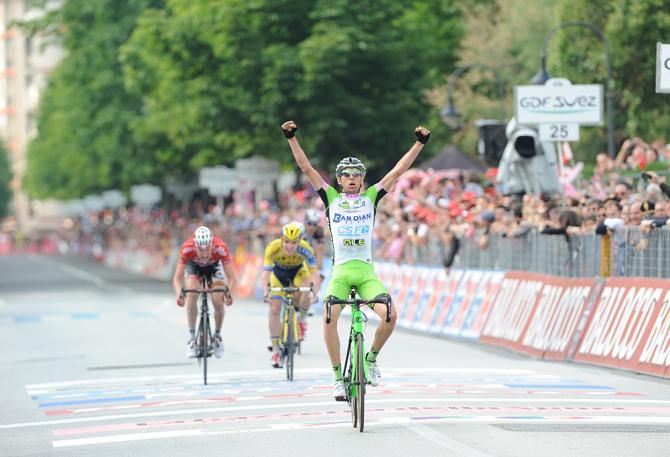 Stefano Pirazzi (Bardiani CSF) celebrates his Giro d'Italia stage win
