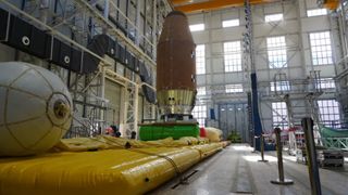 Facilities for a payload fairing separation test for China Rocket's Smart Dragon 3 rocket. 