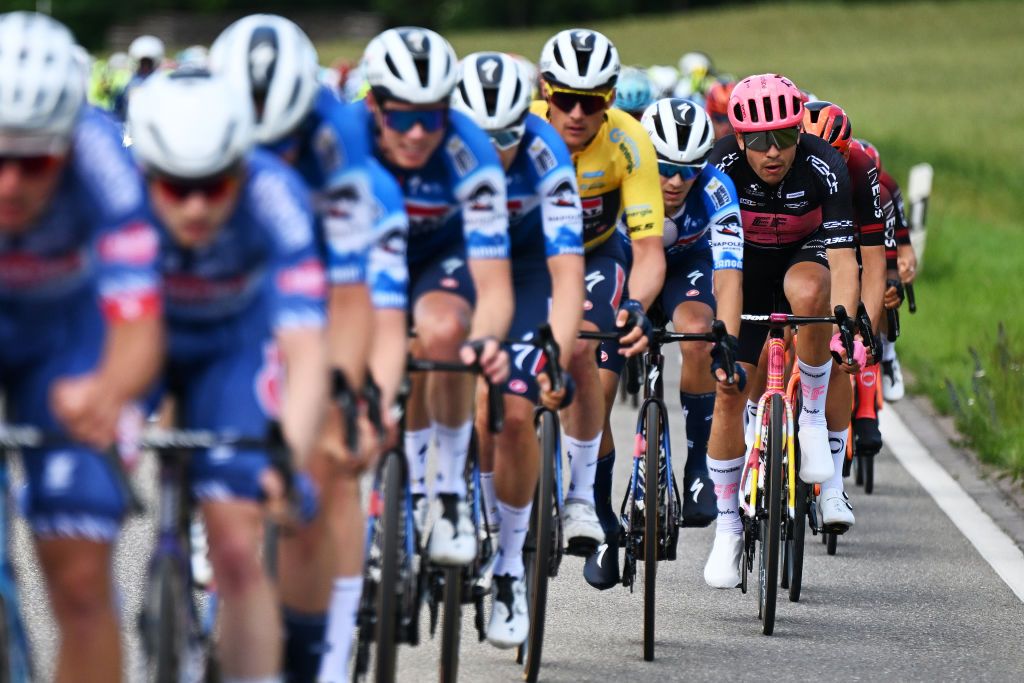 REGENSDORF SWITZERLAND JUNE 10 Stefan Bissegger of Switzerland and Team EF EducationEasyPost Black points jersey competes during the 87th Tour de Suisse 2024 Stage 2 a 1773km stage from Vaduz to Regensdorf UCIWT on June 10 2024 in Regensdorf Switzerland Photo by Tim de WaeleGetty Images