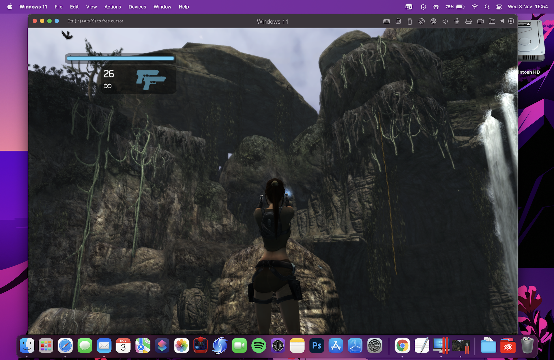 Tomb Raider Legend on Parallels Desktop 17 on an M1 MacBook Pro