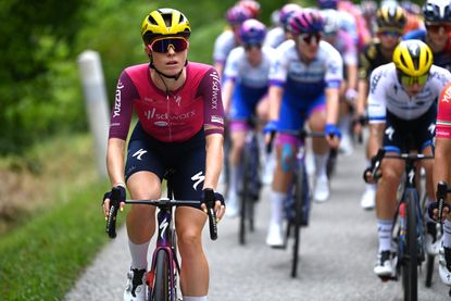 Demi Vollering racing at the Tour de France Femmes