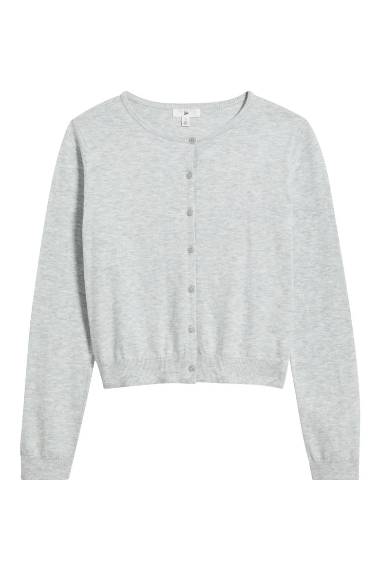 Crewneck Cotton Blend Cardigan