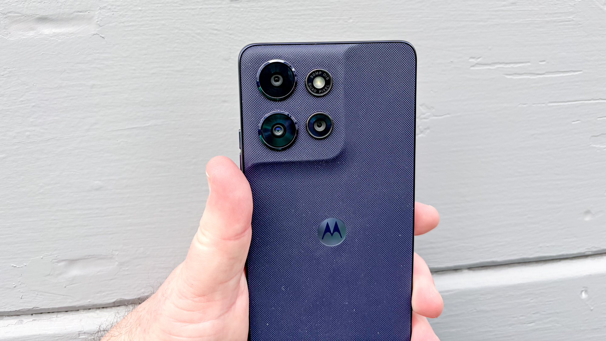 Moto G Power 2026 in hand showing rear cameras