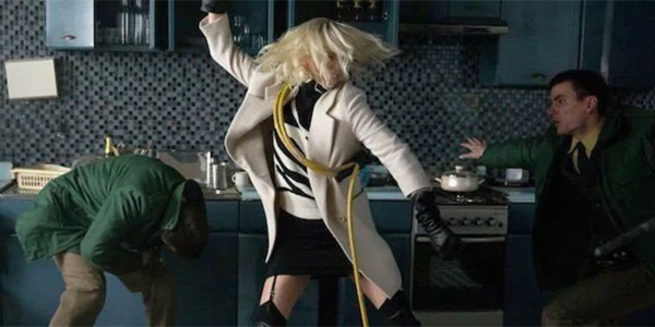 atomic blonde charlize theron kicking ass