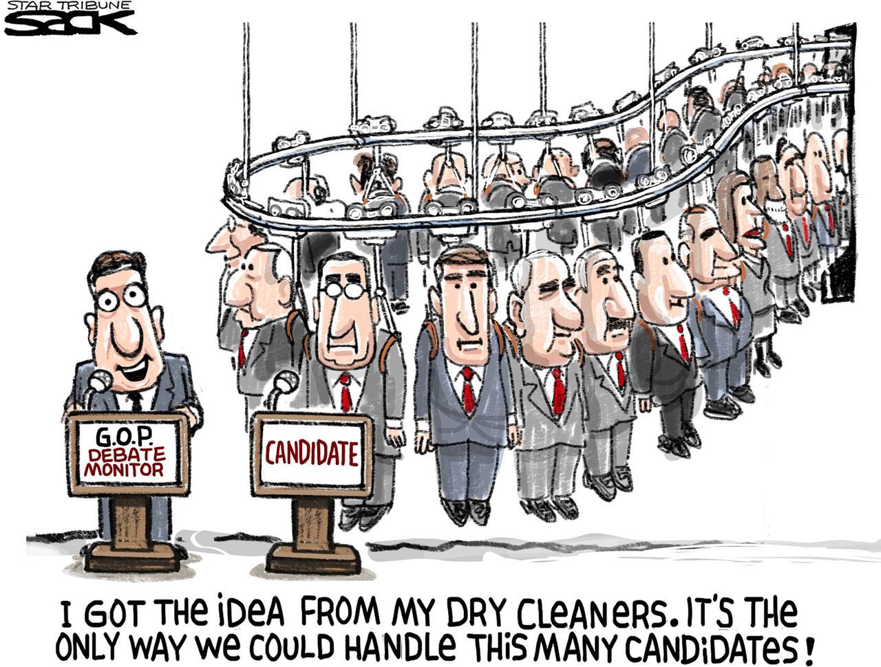 Political cartoon U.S. GOP 2016 Debates