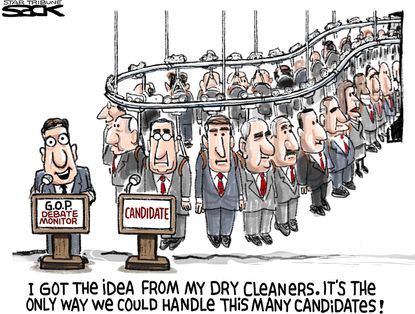 Political cartoon U.S. GOP 2016 Debates