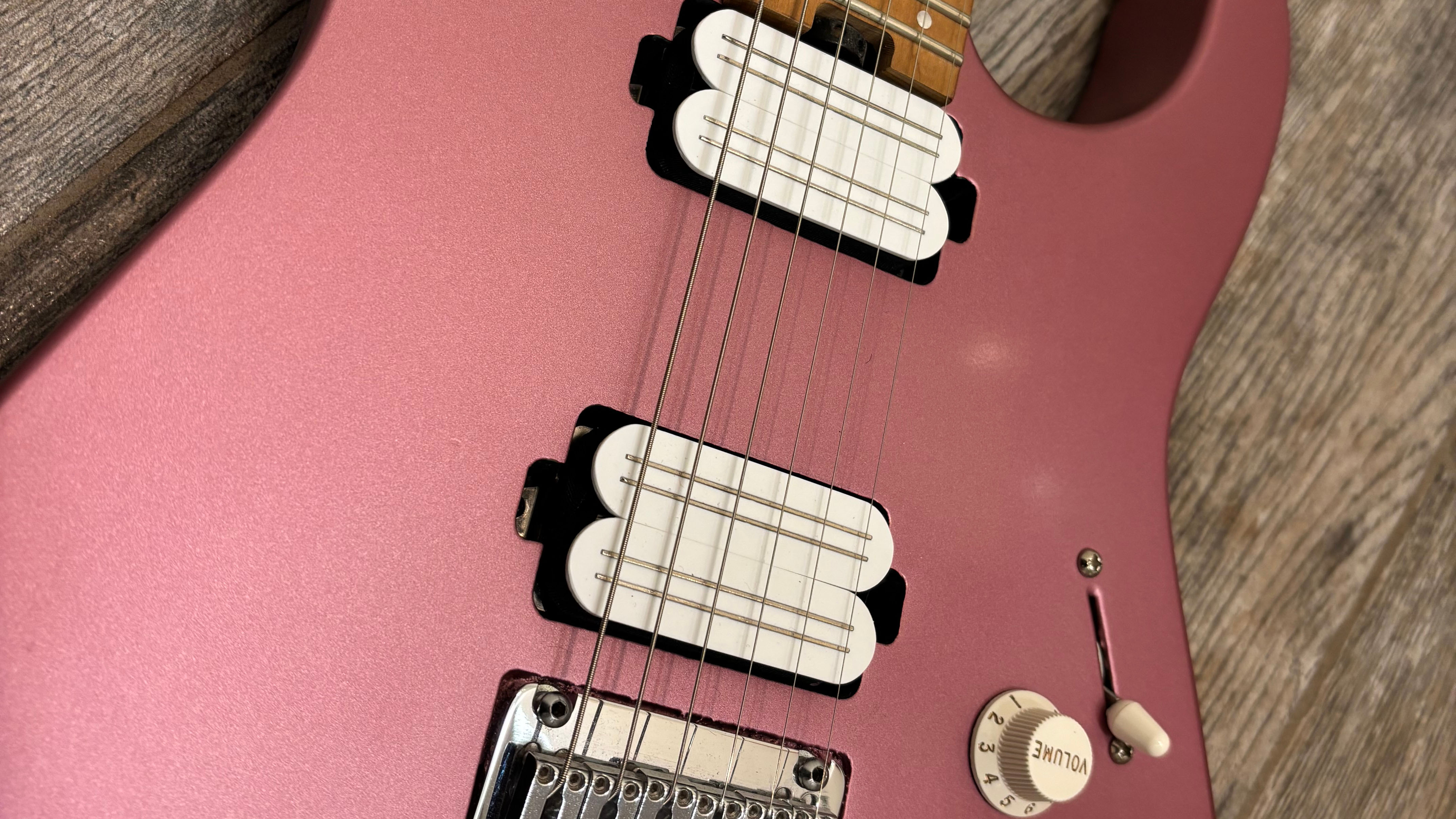 Bare Knuckle Halcyon pickups in a Charvel Dinky guitar