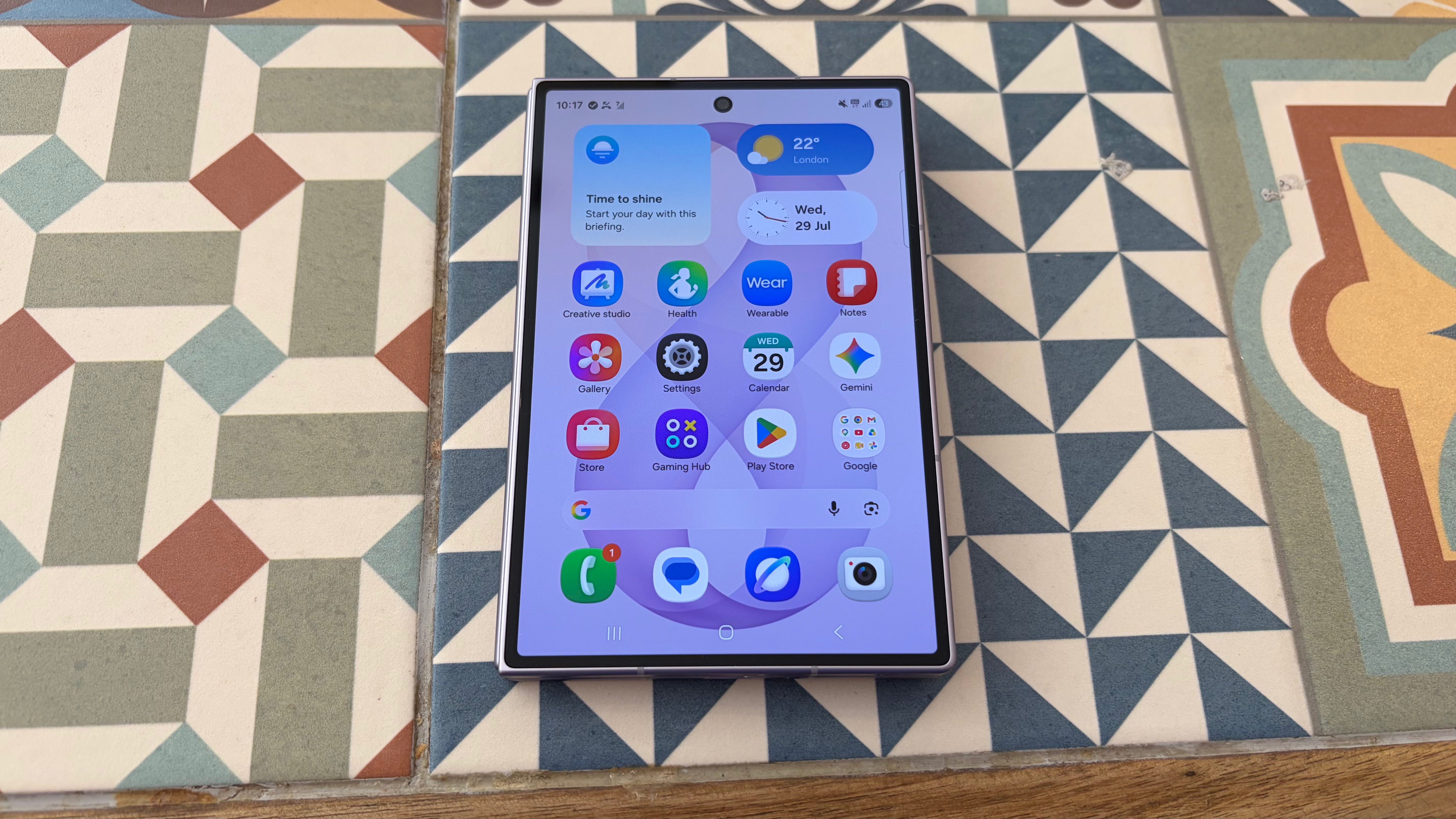 Samsung Galaxy Z Fold 8 cover screen on table