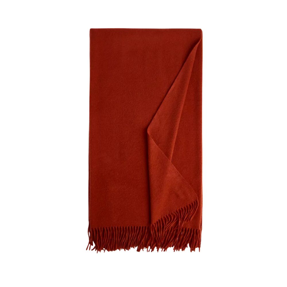 Red cashmere throw blanket
