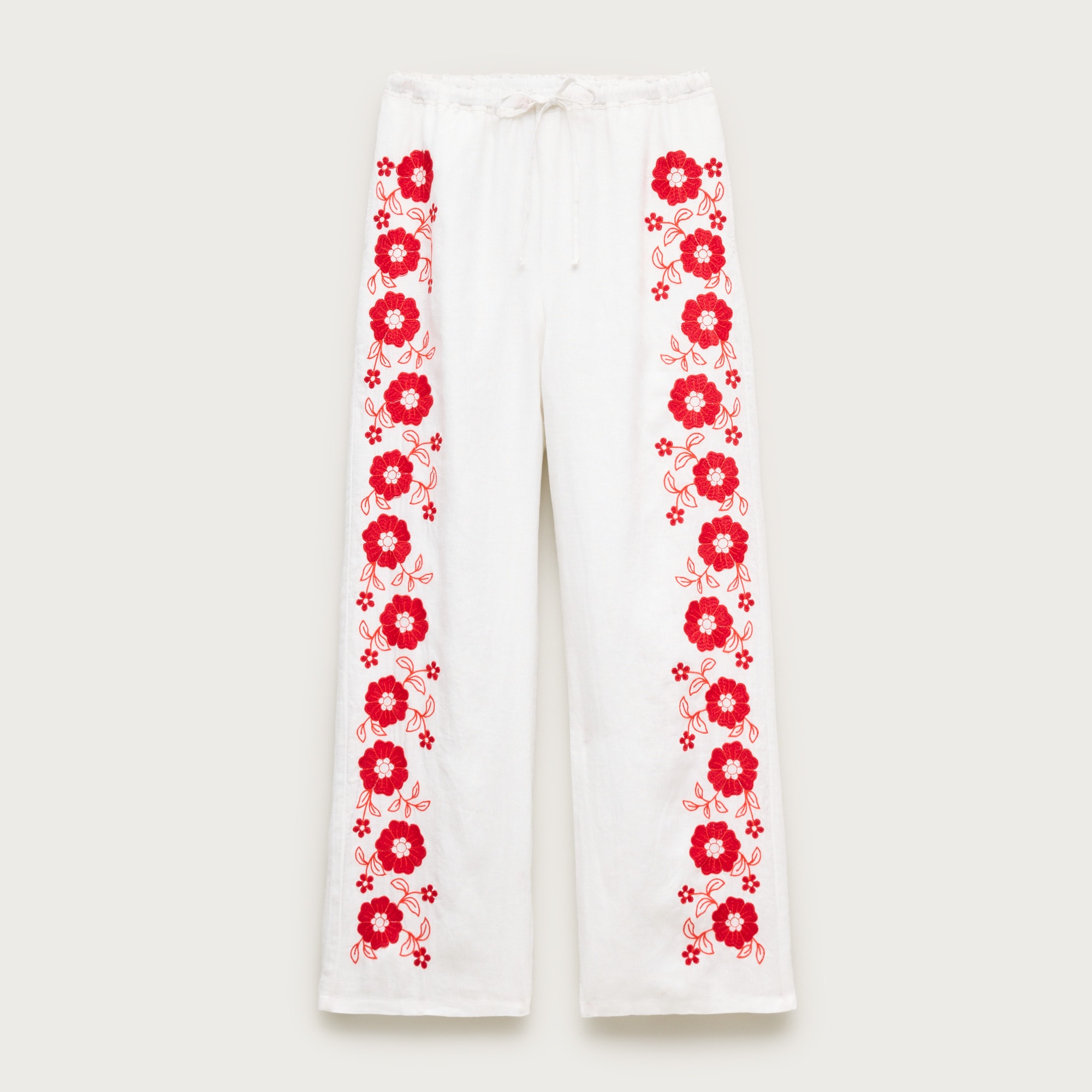 Soleil Pant in Embroidered Linen