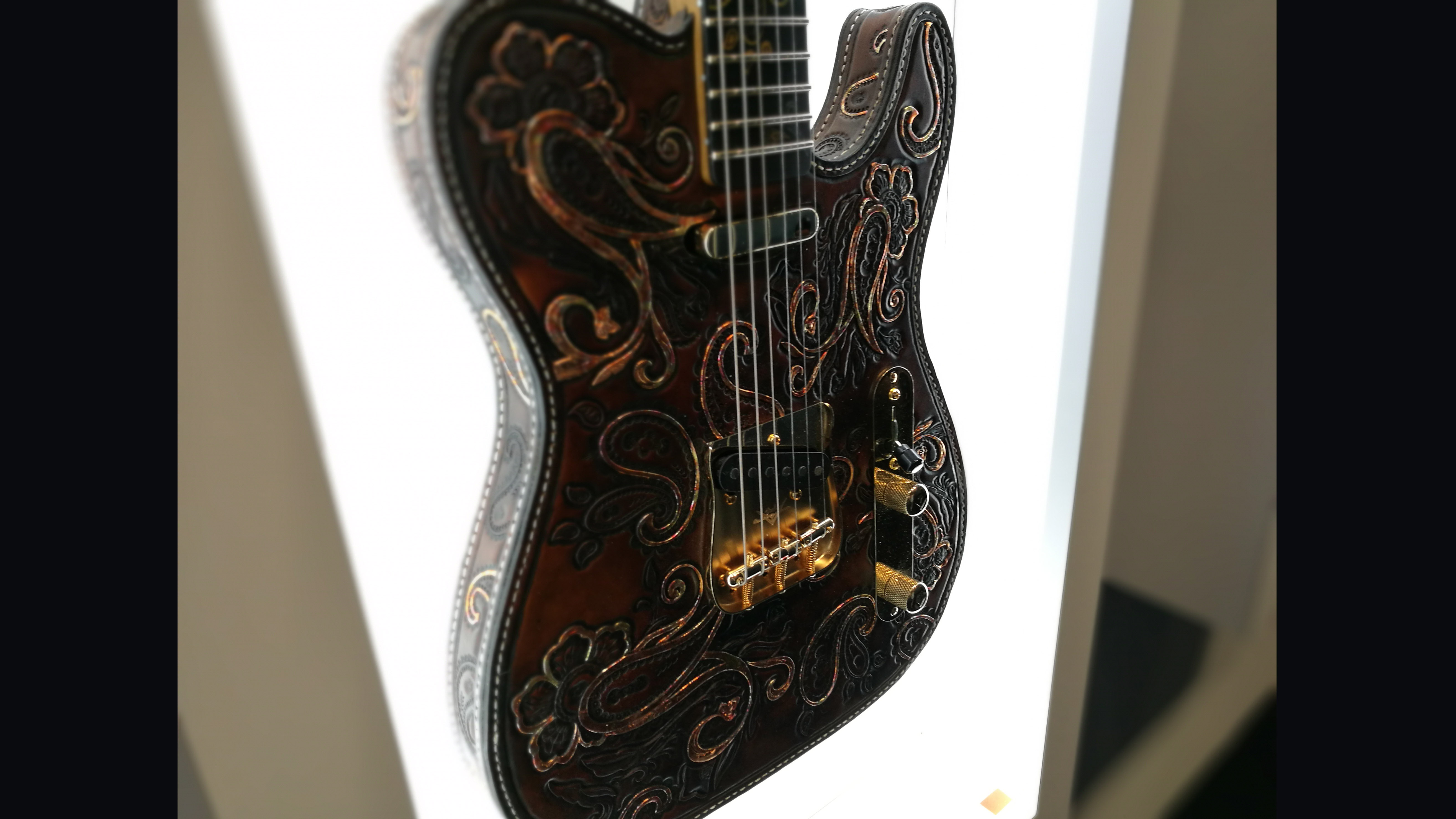 John Cruz Custom Hand Tooled Paisley Leather Tele - $29,000