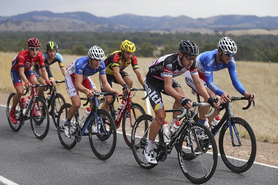 The break was looking strong leading up to the climb