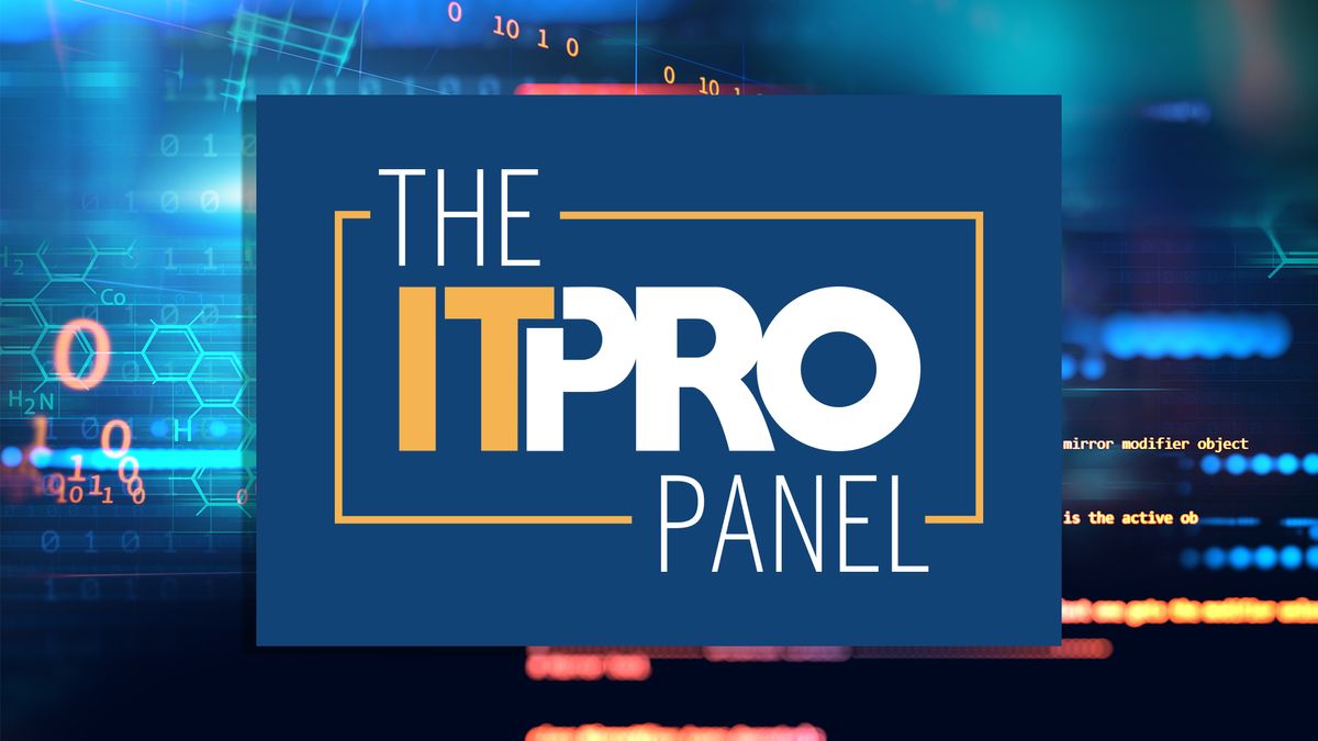 The IT Pro Panel logo on a background of computer code