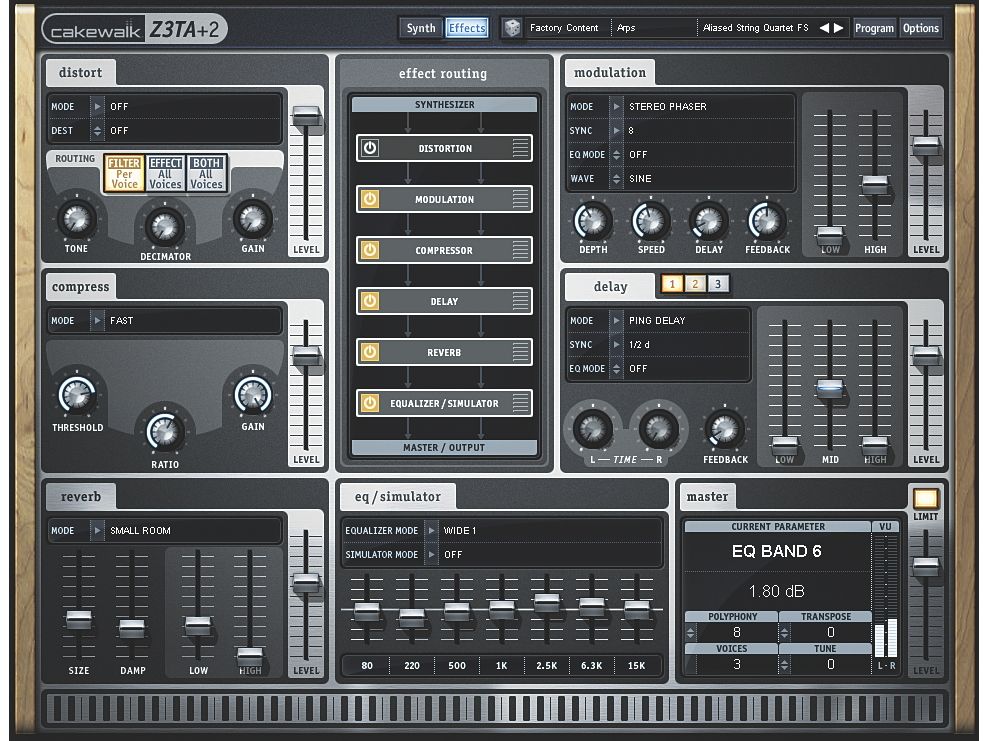 Effects can now be dragged into any order - it's a simple addition that can profoundly affect your sounds.