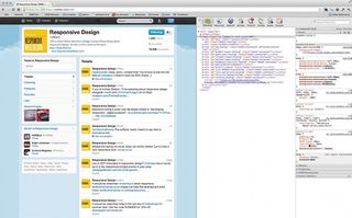 Figure A: Here the Responsive Design Twitter account is being inspected in Chrome
