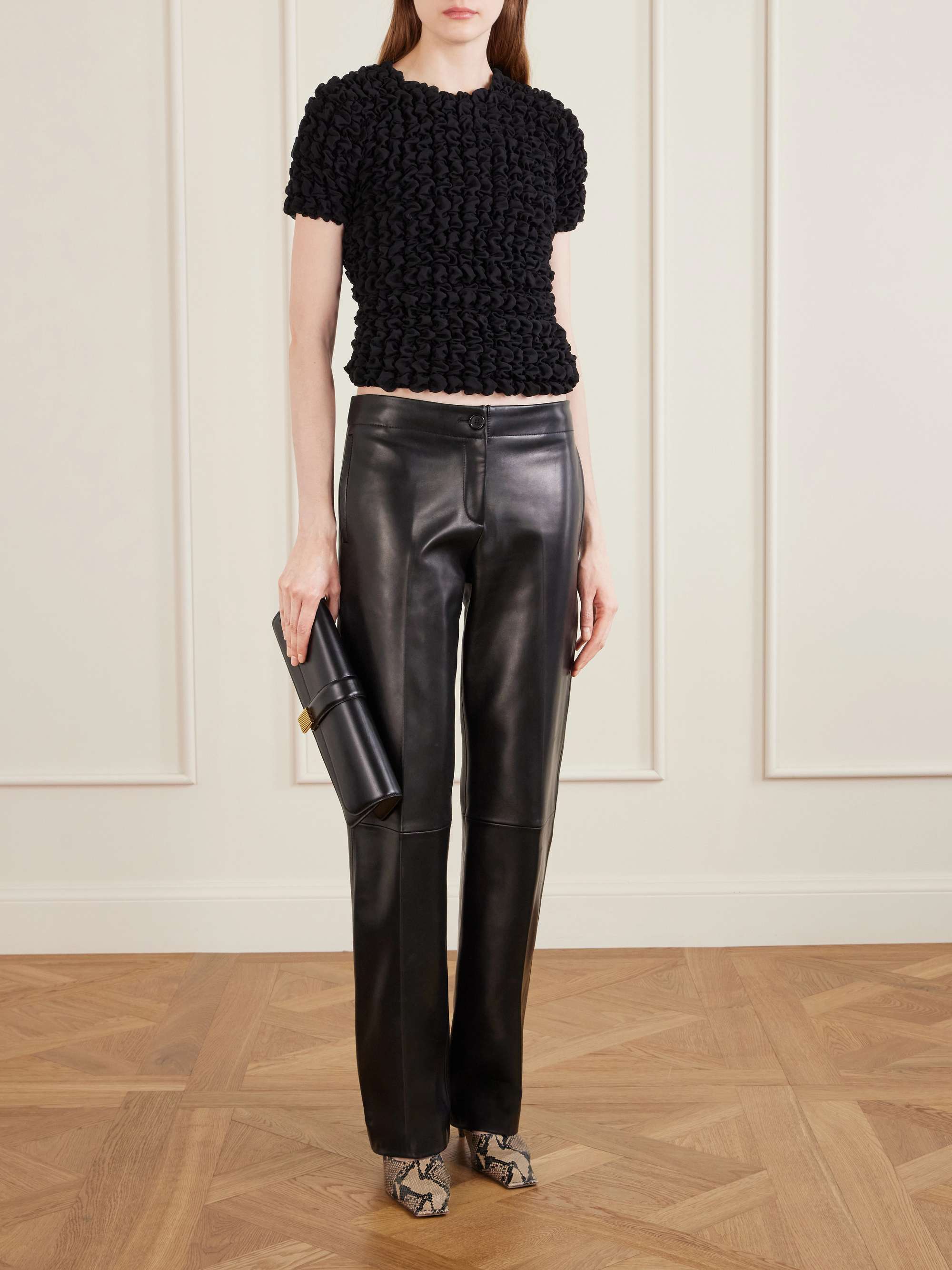 Polly Ruched Silk-Chiffon Top