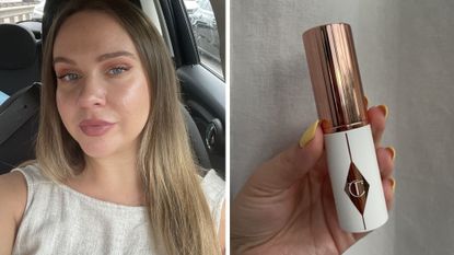 Valeza wearing the charlotte tilbury unreal skin sheer glow tint