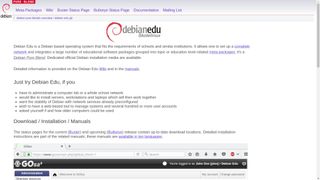 Skärmdump på webbsidan för DebianEdu/Skolelinux