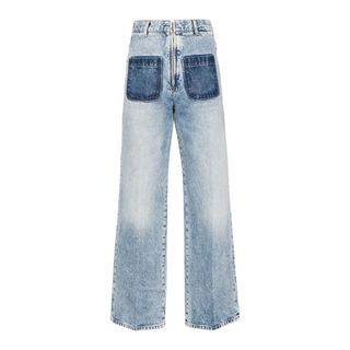 Flat lay image of wide leg jeans 