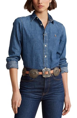 Denim Button-Up Shirt