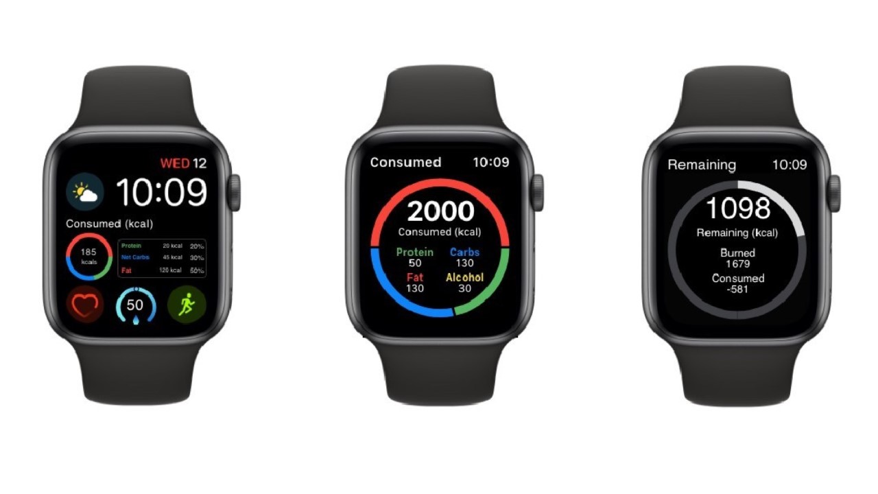 Images showing Cronometer on Apple Watch