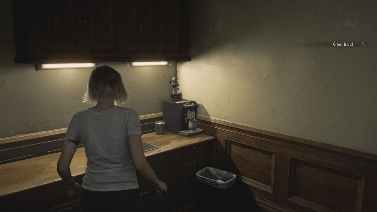 Resident Evil Requiem Mr. Raccoon on a coffee machine