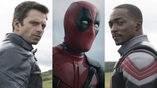 From left to right: Sebastian Stan as the Winter Soldier in Falcon and the Winter Soldier, Ryan Reynolds as Deadpool in Deadpool and Anthony Mackie as Falcon in Falcon and the Winter Soldier.