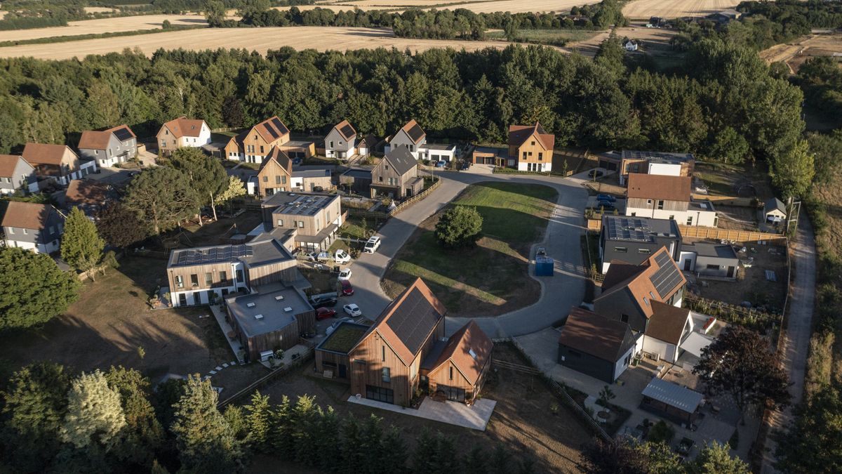 exterior aerial shot of custom build site