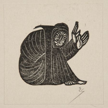 Initial I with Witch by Eric Gill