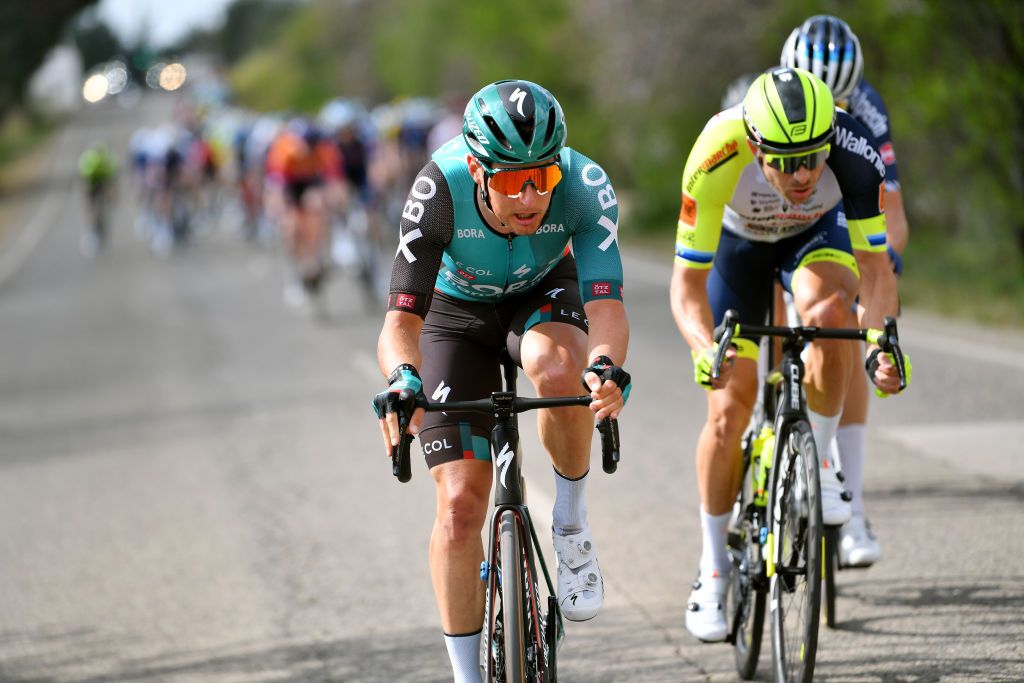 LOULE PORTUGAL FEBRUARY 20 Lukas Pstlberger of Austria and Team Bora Hansgrohe competes during the 48th Volta Ao Algarve 2022 Stage 5 a 173km stage from Lagoa to MalhoLoul 514m VAlgarve2022 on February 20 2022 in Loule Portugal Photo by Luc ClaessenGetty Images