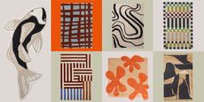 collage of patterned rugs