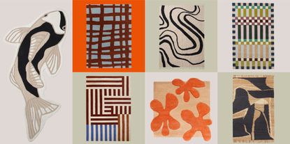 collage of patterned rugs