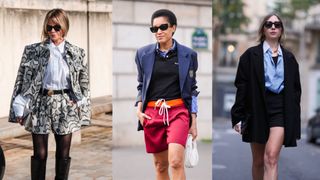 How to style a blazer with shorts street style shots