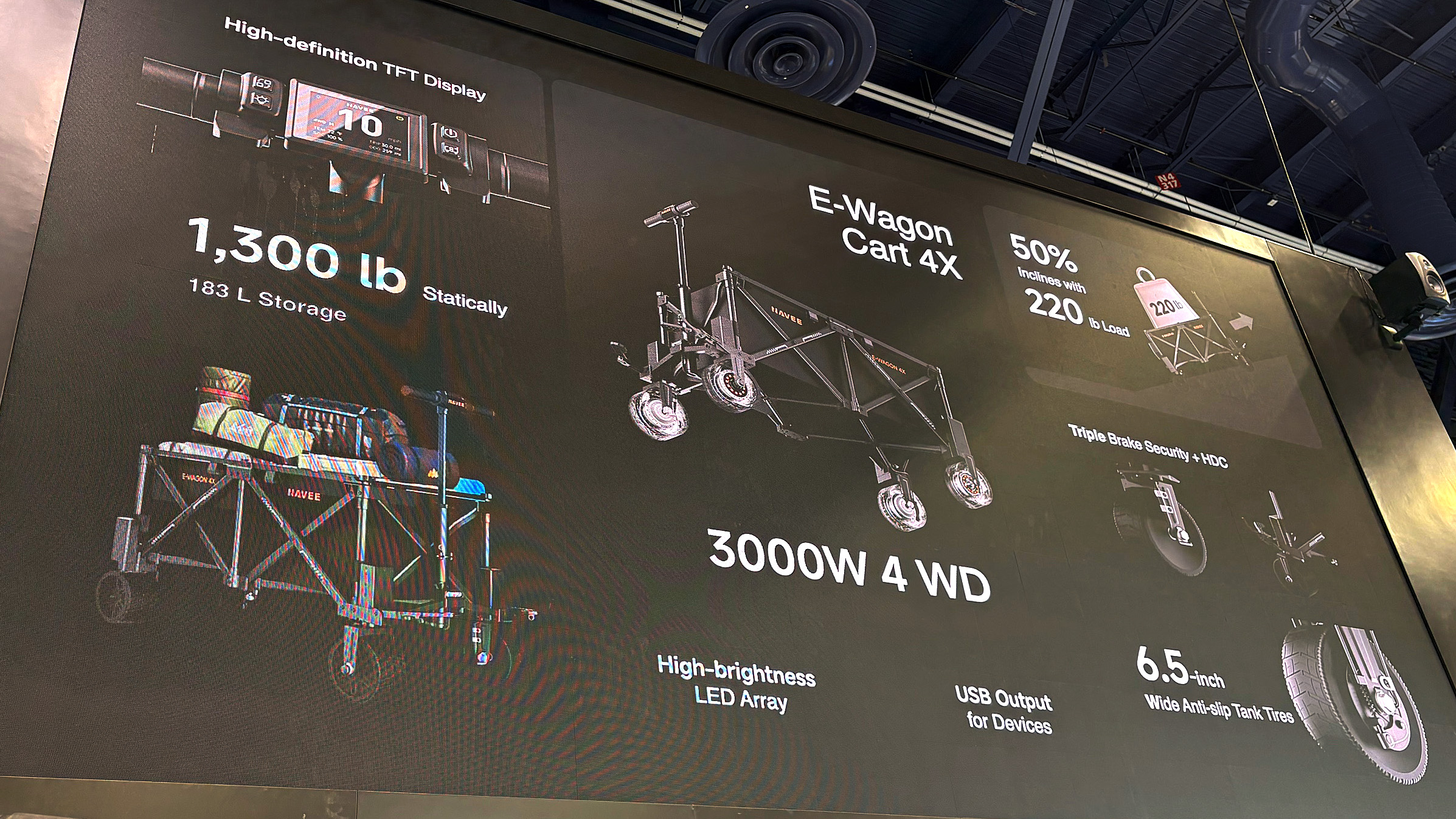 A demo of the Navee E-Wagon 4X electric cart at CES 2026