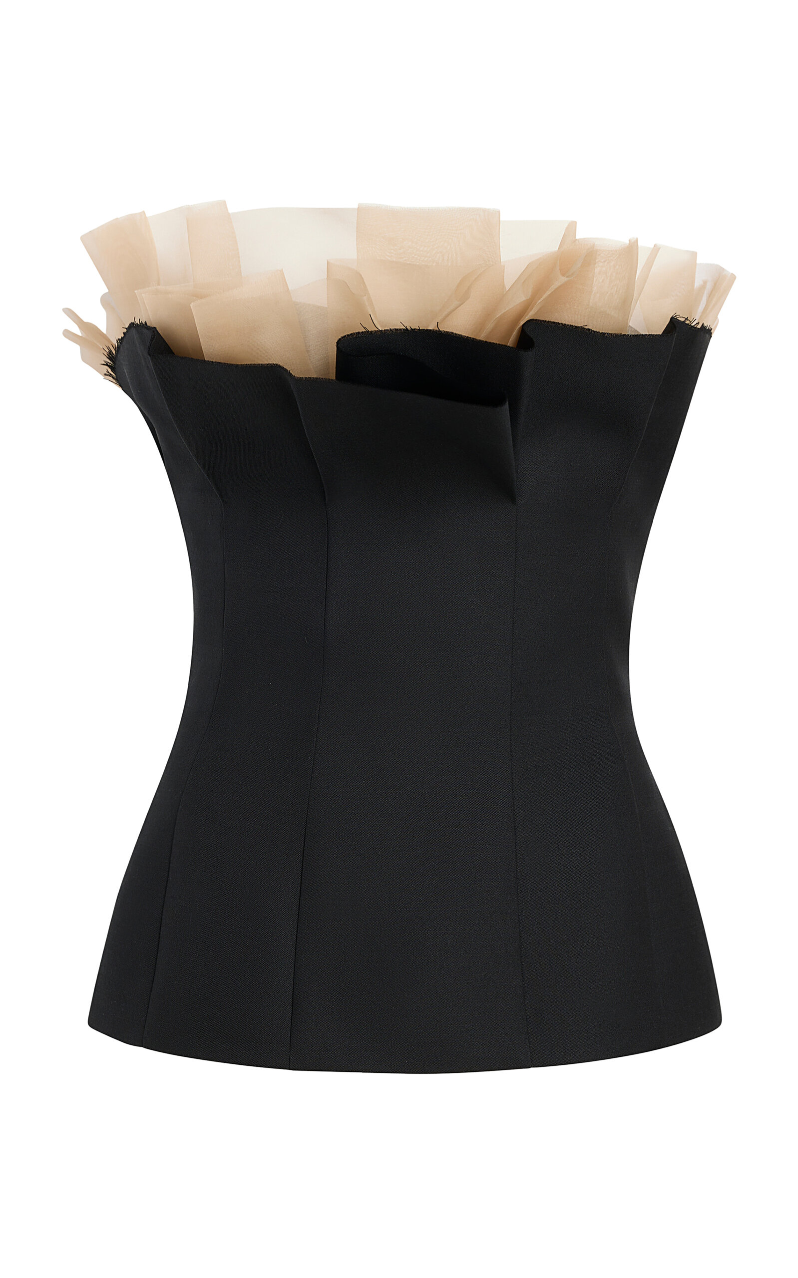 Sal Ruffled Wool-Silk Cady Top